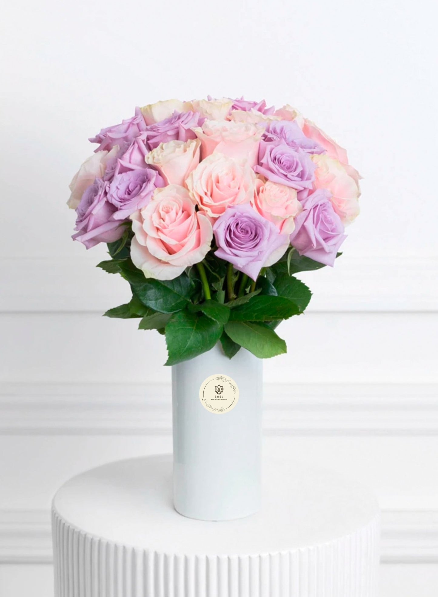 Mauve and Blush: Roses Vase - GOOL: FLOWER SHOP