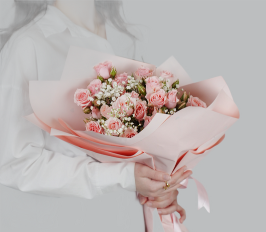 Blissful Harmony: Spray Roses and Gypsophila Bouquet