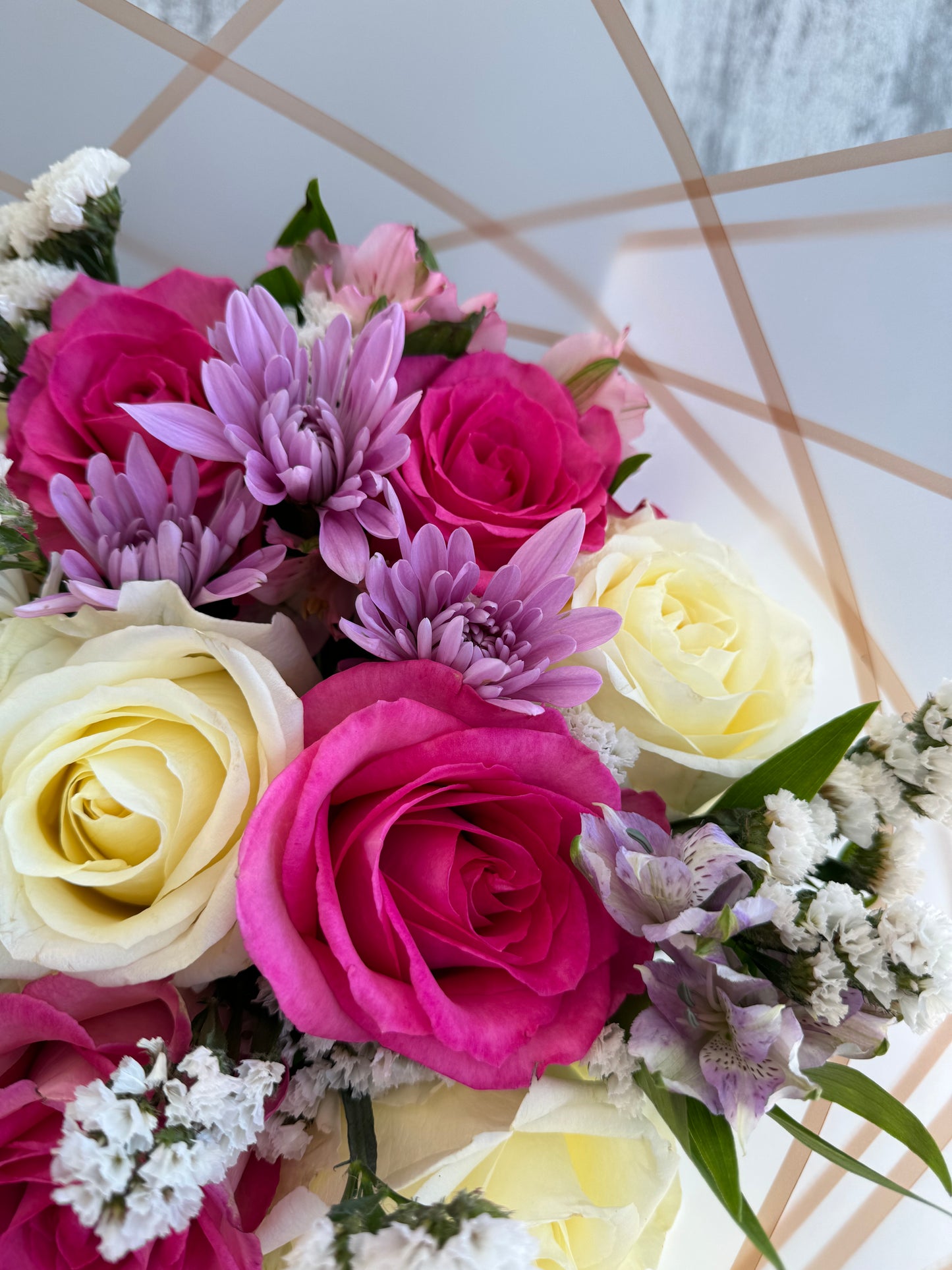 Purely Pink & White Roses