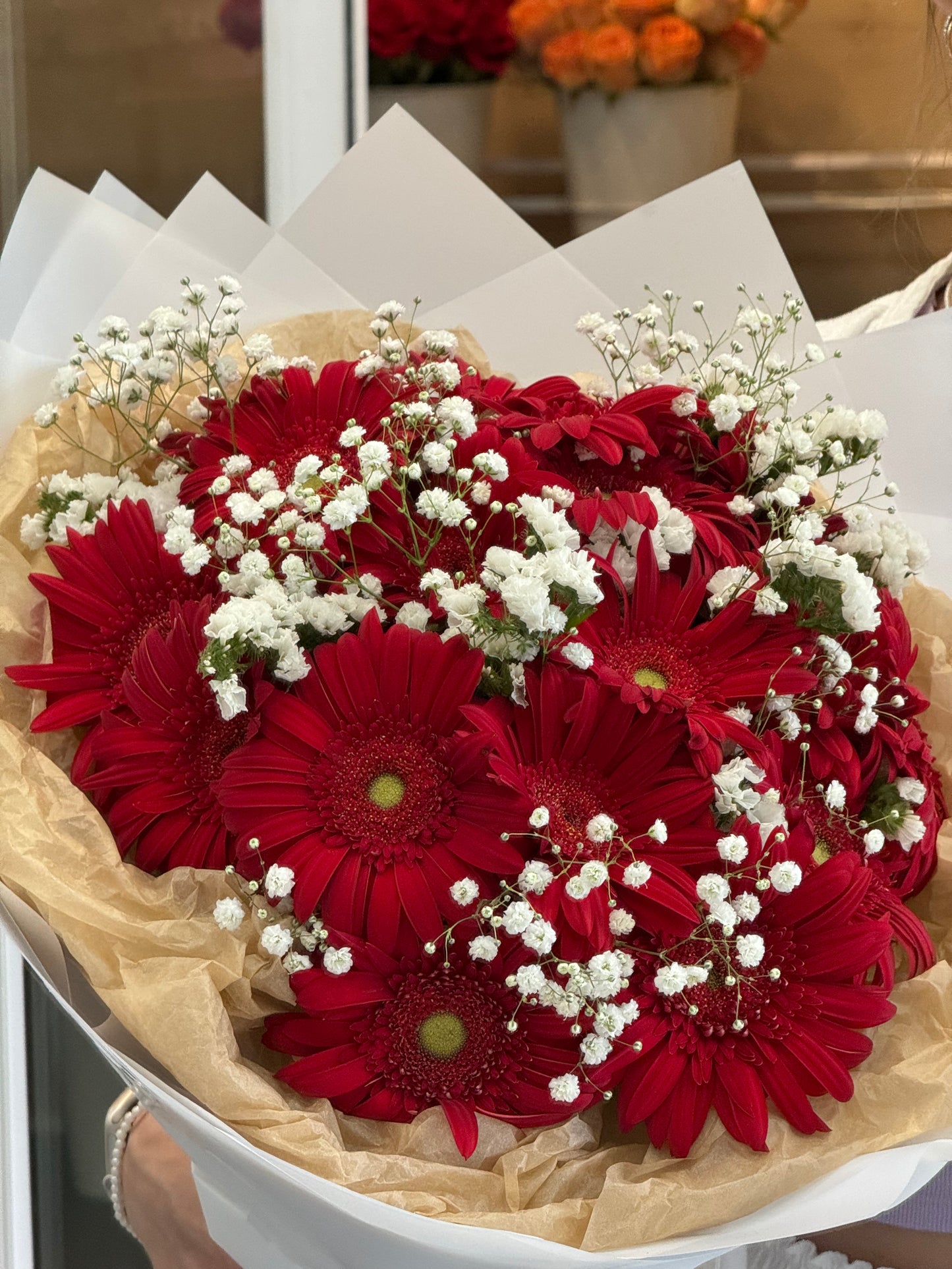 Red Velvet Gerbera Arrangement