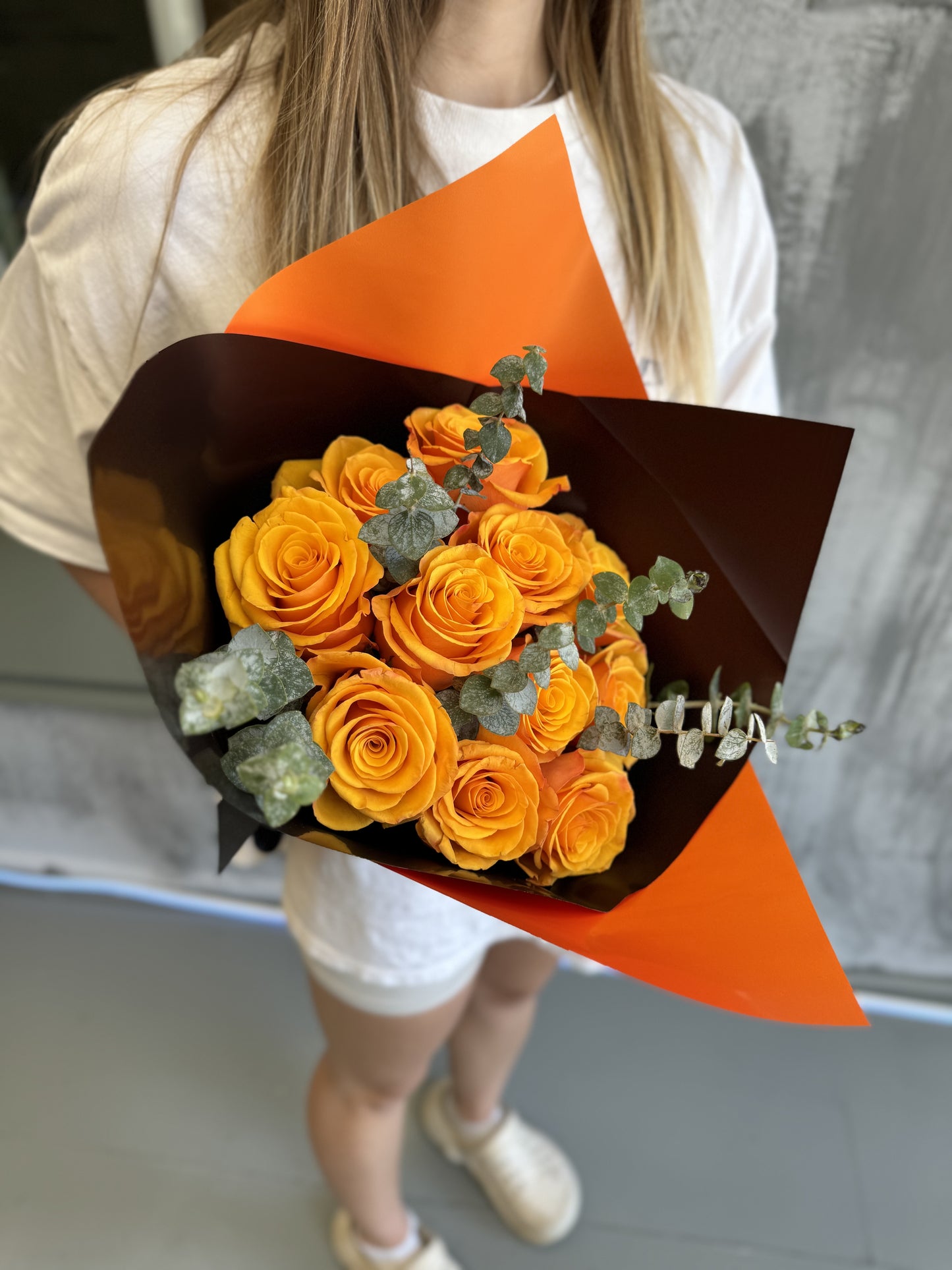 ORANGE ROSES, FLOWERS, FLOWERS, BOUQUET