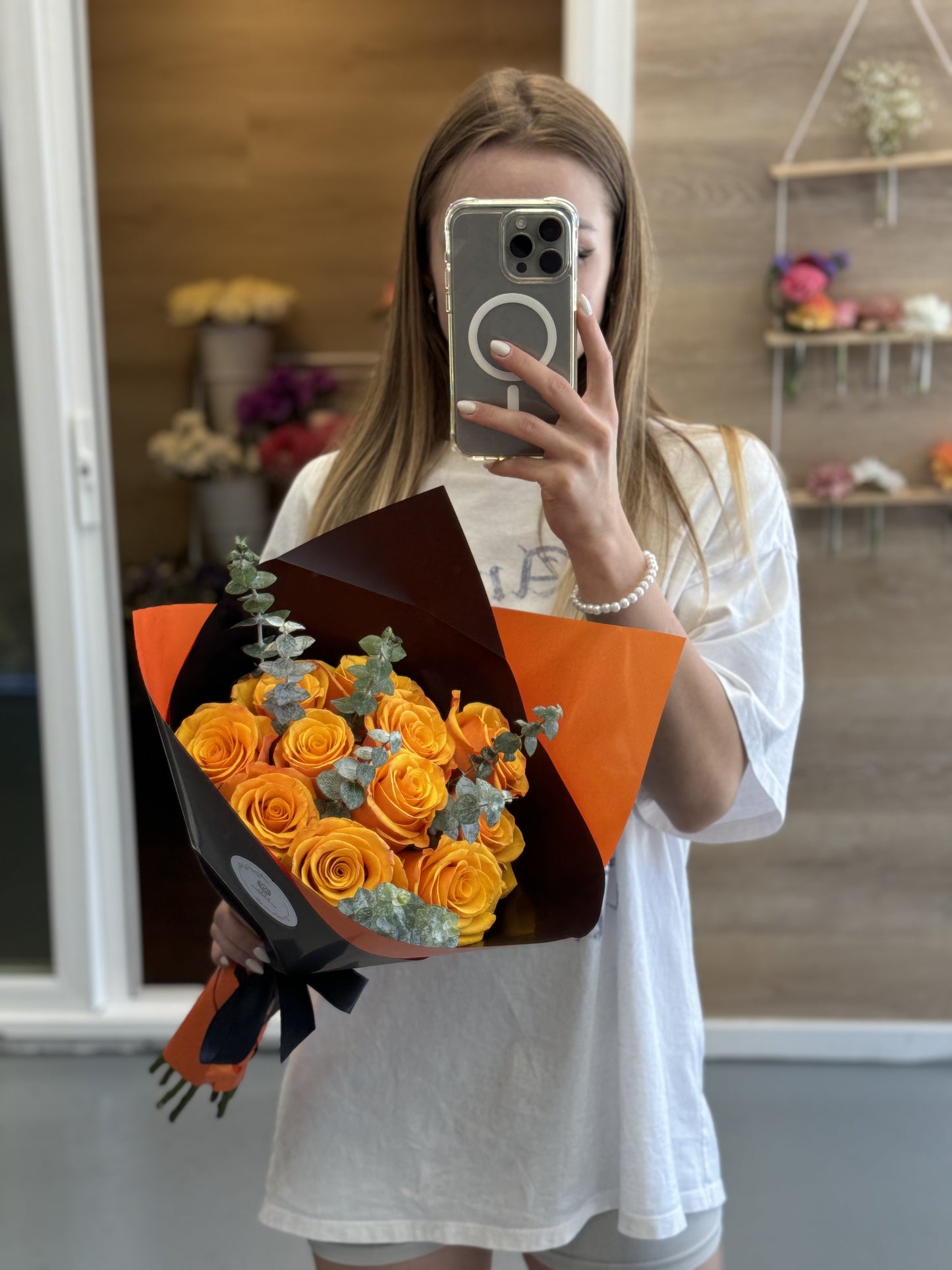 ORANGE ROSES, FLOWERS, FLOWERS, BOUQUET