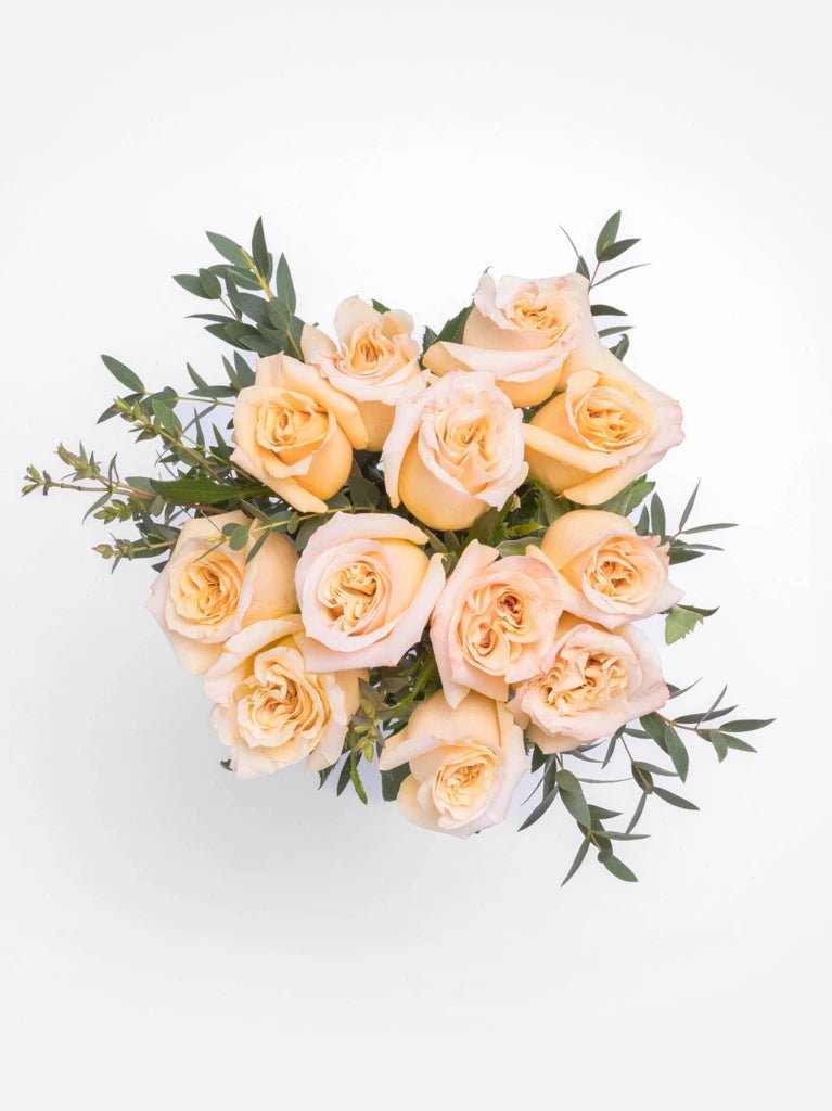 A Dozen Peachy Roses - GOOL: FLOWER SHOP