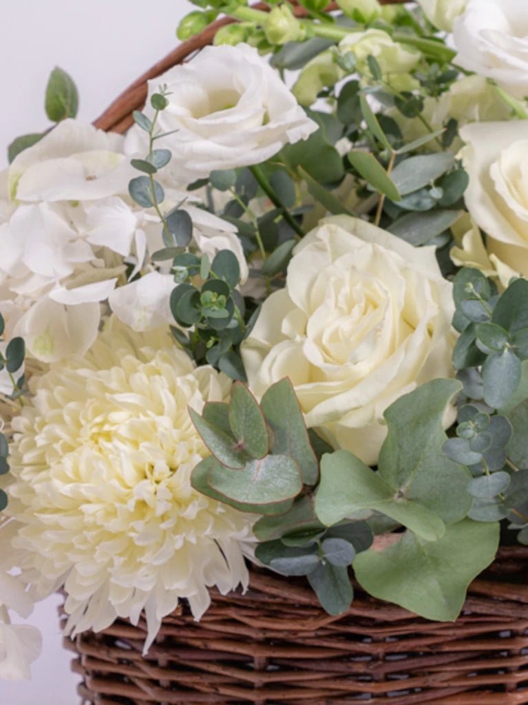 Classic Whites: Basket of Floral Elegance - GOOL: FLOWER SHOP