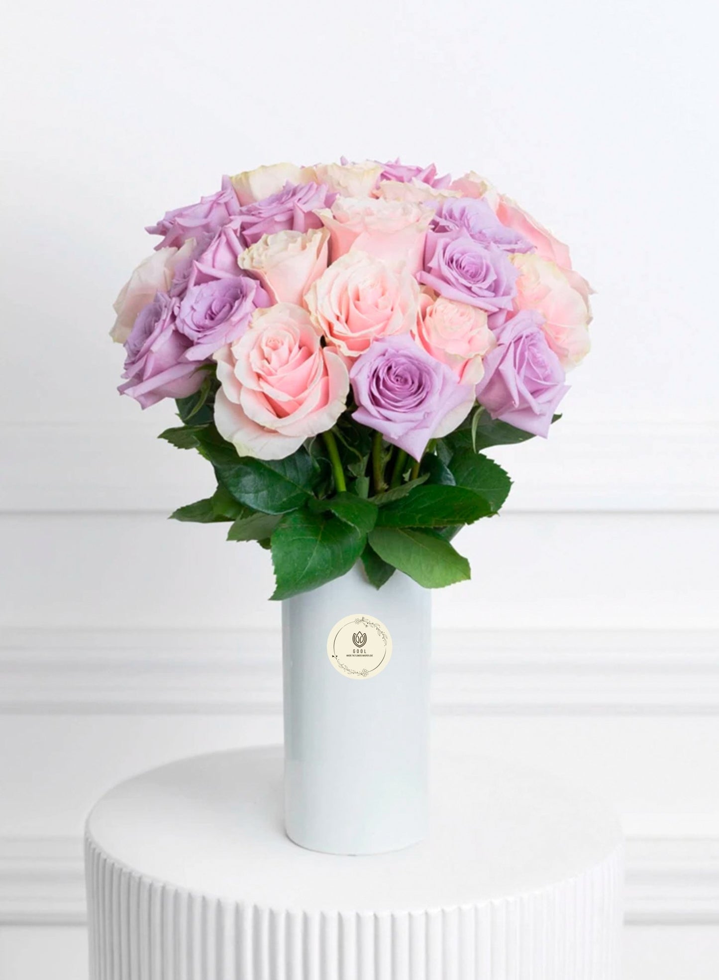 Mauve and Blush: Roses Vase - GOOL: FLOWER SHOP