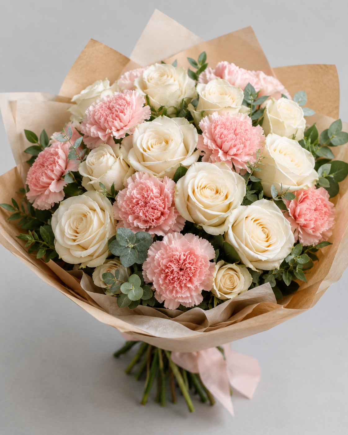 Pastel Dream - Vanilla Blush colorway (AI-styled color preview, not an exact photo of the finished arrangement)