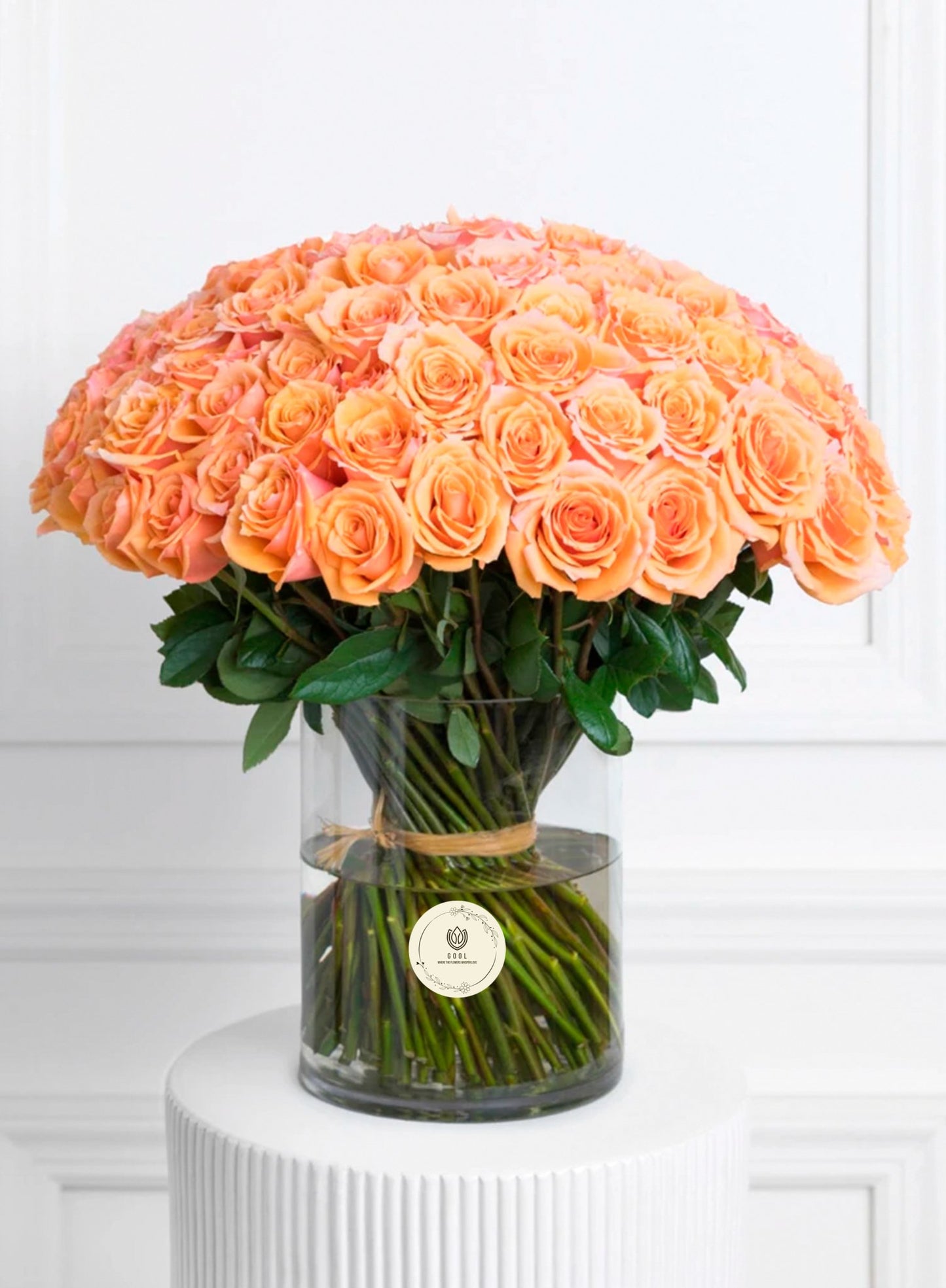 Peach Petals Vase Arrangement - GOOL: FLOWER SHOP