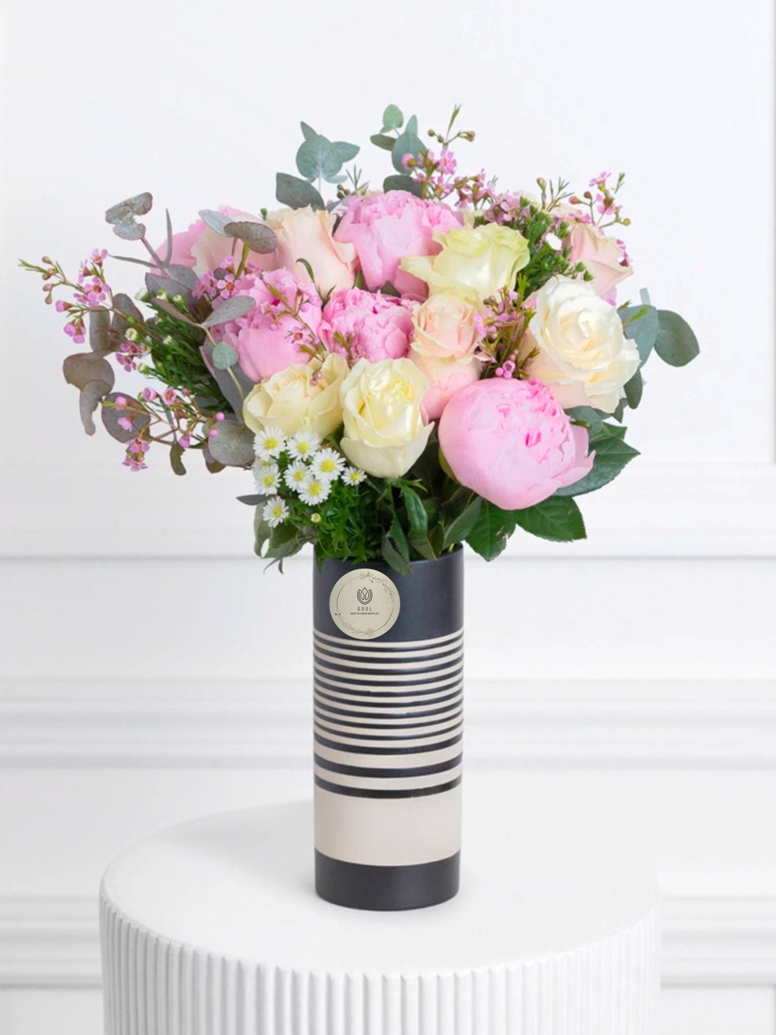 Petals of Love: White Roses & Pink Peonies - GOOL: FLOWER SHOP