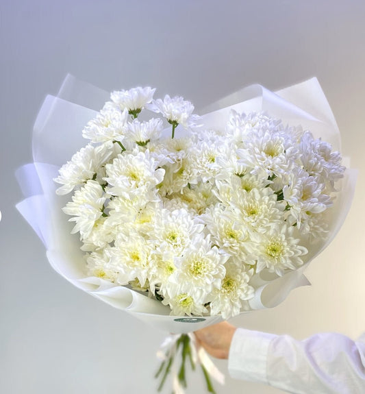 Pure White Chrysanthemum Bouquet - GOOL: FLOWER SHOP