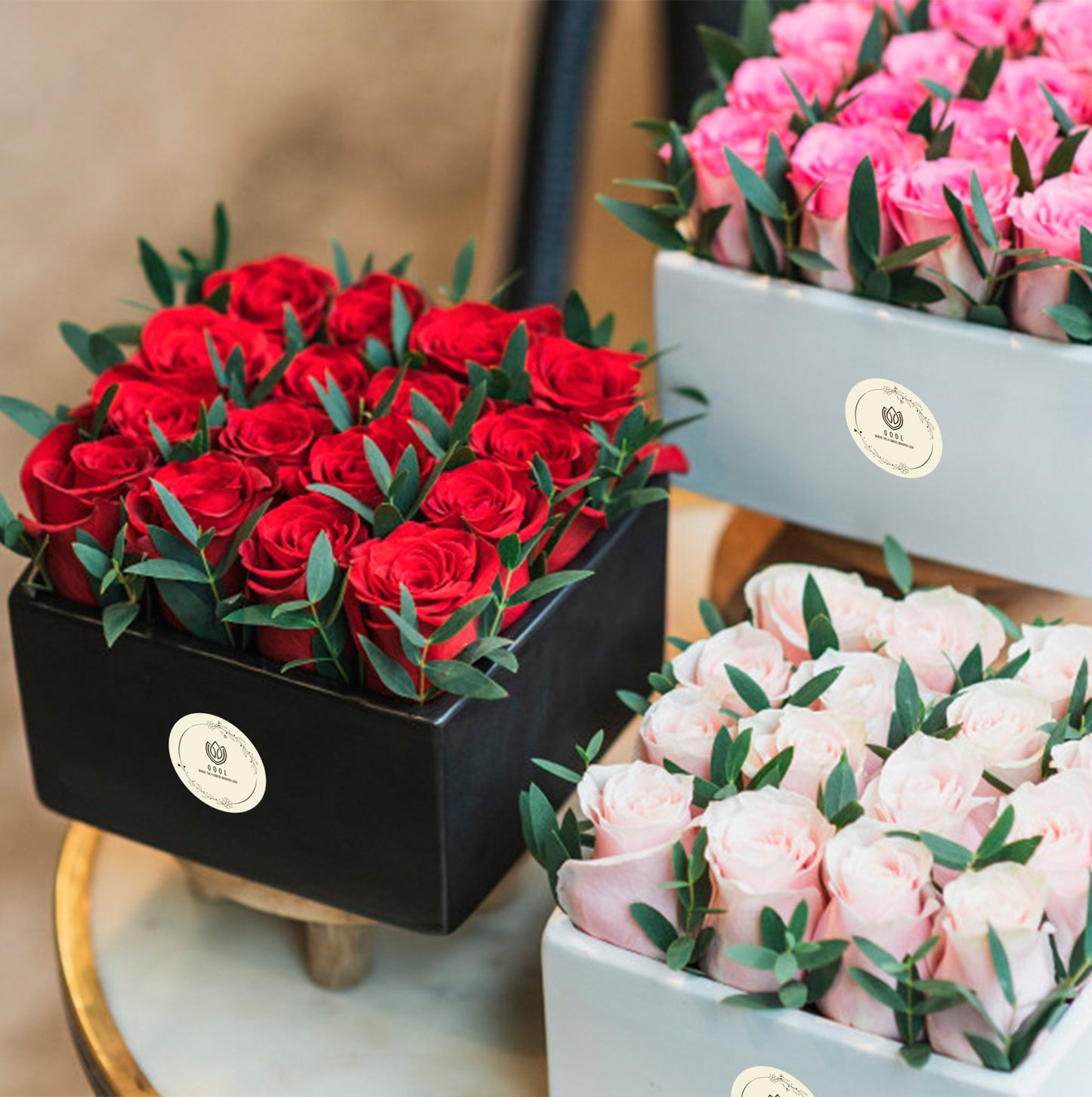 Red Roses In Box - GOOL: FLOWER SHOP