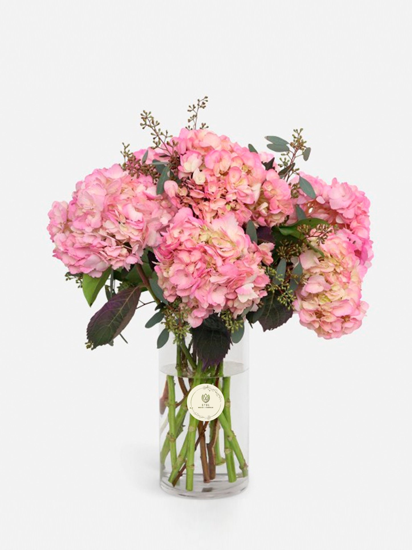 Soothing Pink Hydrangea Vase - GOOL: FLOWER SHOP